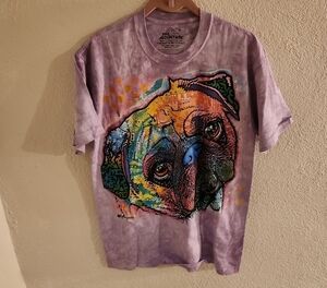 The Mountain Pug Tie Dye T Shirt Medium